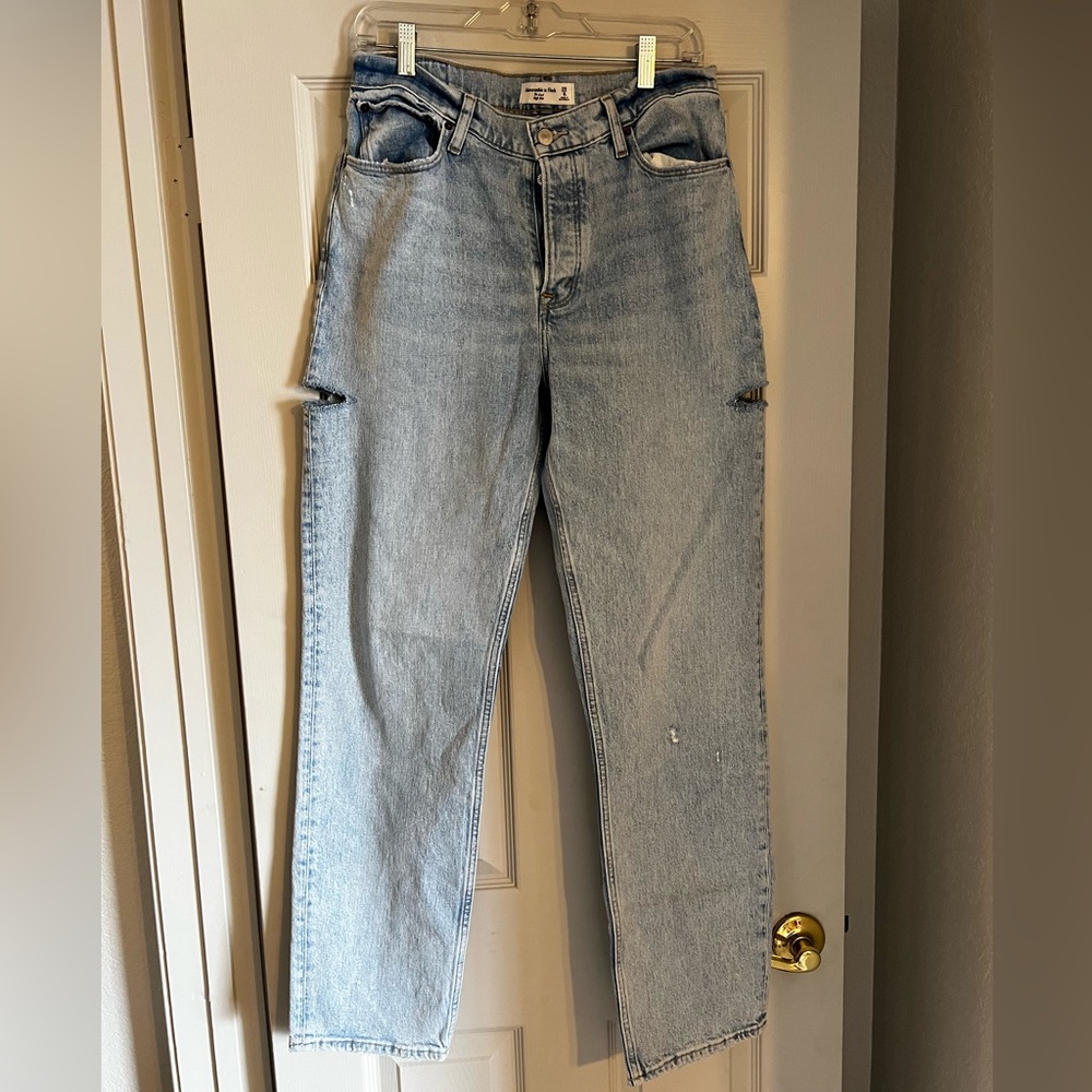 Abercrombie high waisted jeans.